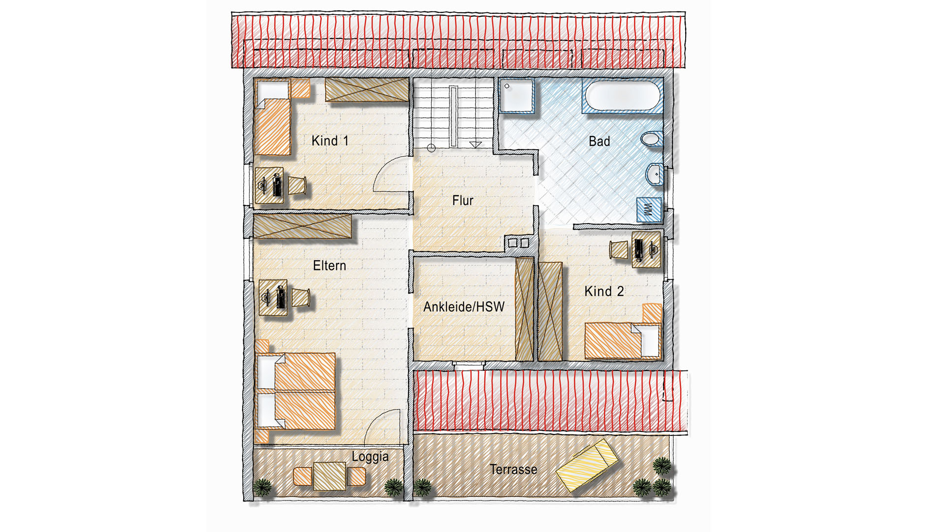 Morsbach: Gepflegtes, großes EFH mit ELW, Grundriss - Dachgeschoss